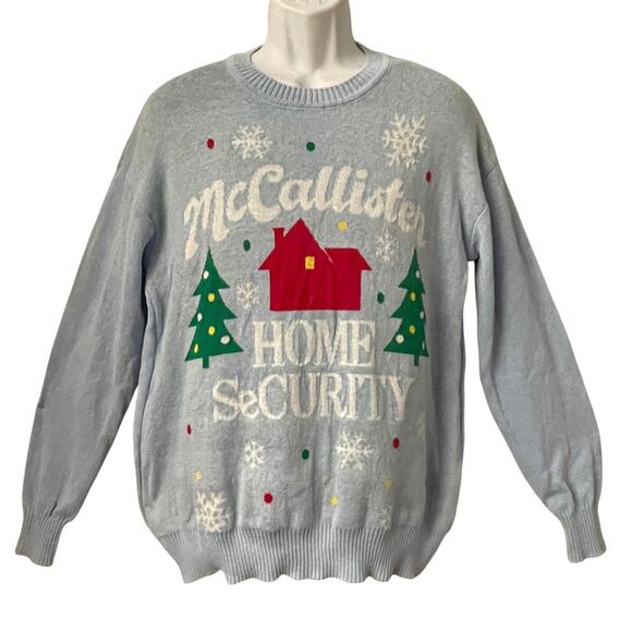 Home Alone McCALLISTER HOME SECURITY Ugly Xmas Sweater Size L - Picture 1 of 4